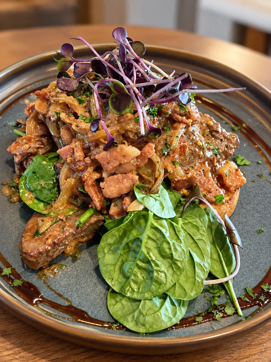 A plated cafe lunch with fresh greens at On Levers Cafe